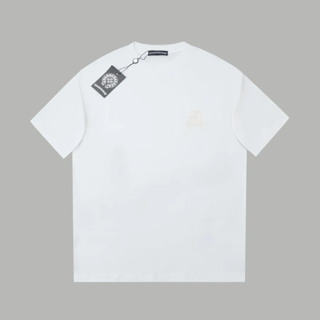 🅿️230 ✨CH✨🆕25SS Spring and Summer New Style Crow Heart✝Rack Logo Embroidered Short Sleeves Light luxury essential item for daily commuting for men and women Correct version Welcome to compare Detailed features · 260g 100% pure cotton double yarn jersey fabric · Custom dyed in the same cylinder, special thickened 32 count double-ply 1X1 thread · Double needle stitching and cross-stitching technology · Original main mark, washed tag, brand moisture-proof paper packaging Color: white/black/grey Size: S/M/L/XL